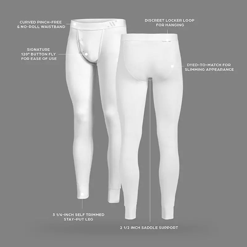 ALPHX Athletic Fit Union Pants Frost White: Room to Move, Comfort to Last - ALPHX.com - Underwear