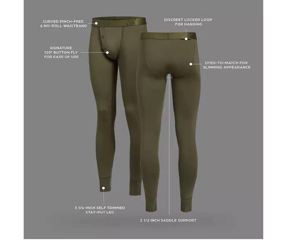 ALPHX Athletic Fit Union Pants Moss Green: Room to Move, Comfort to Last - ALPHX.com - Underwear