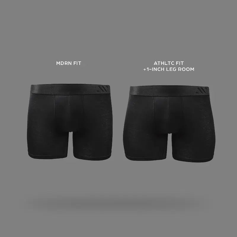 ALPHX Boxer Briefs Athletic Fit Midnight Black – Extra Leg Room - ALPHX.com - Underwear