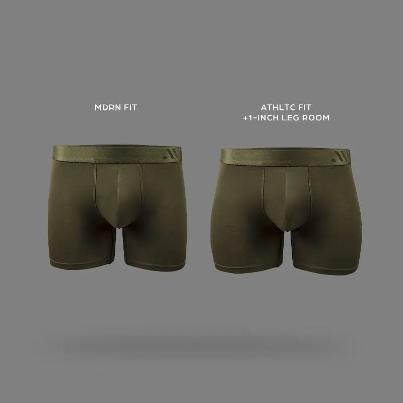 ALPHX Boxer Briefs Athletic Fit Moss Green – Extra Room More Comfort - ALPHX.com - Underwear