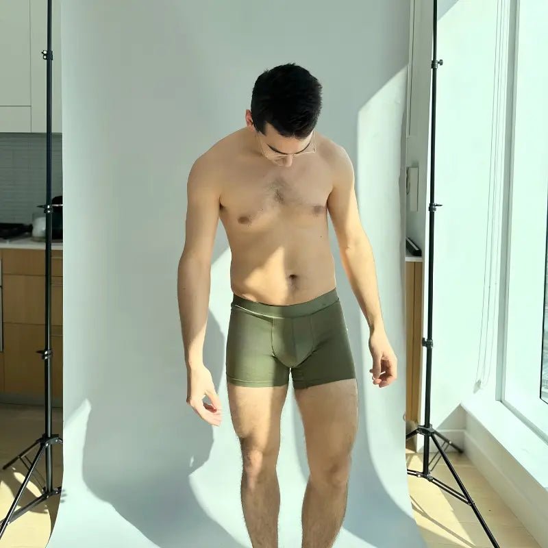 ALPHX Boxer Briefs Athletic Fit Moss Green – Extra Room More Comfort - ALPHX.com - Underwear