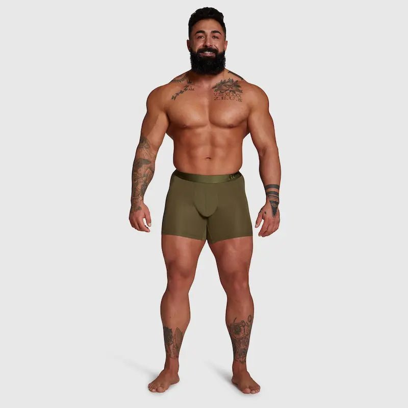ALPHX Boxer Briefs Athletic Fit Moss Green – Extra Room More Comfort - ALPHX.com - Underwear