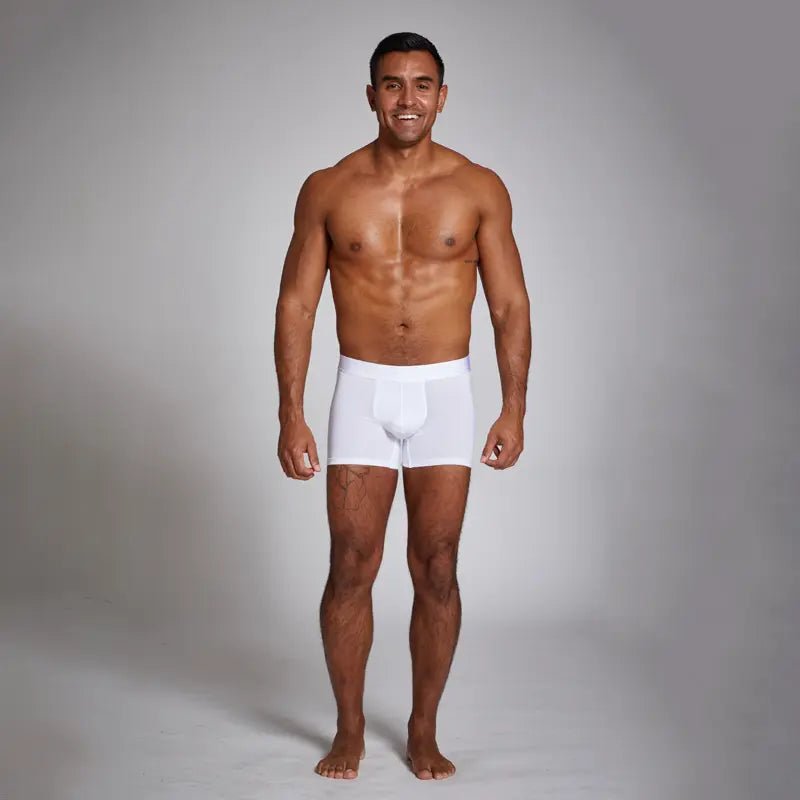 ALPHX Boxer Briefs Modern Fit Classic Frost White – Timeless Comfort - ALPHX.com - Underwear