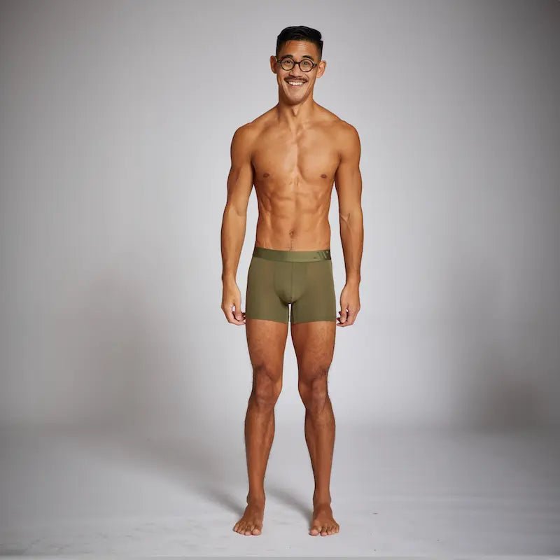 ALPHX Boxer Briefs Modern Fit Classic Moss Green – Timeless Comfort - ALPHX.com - Underwear