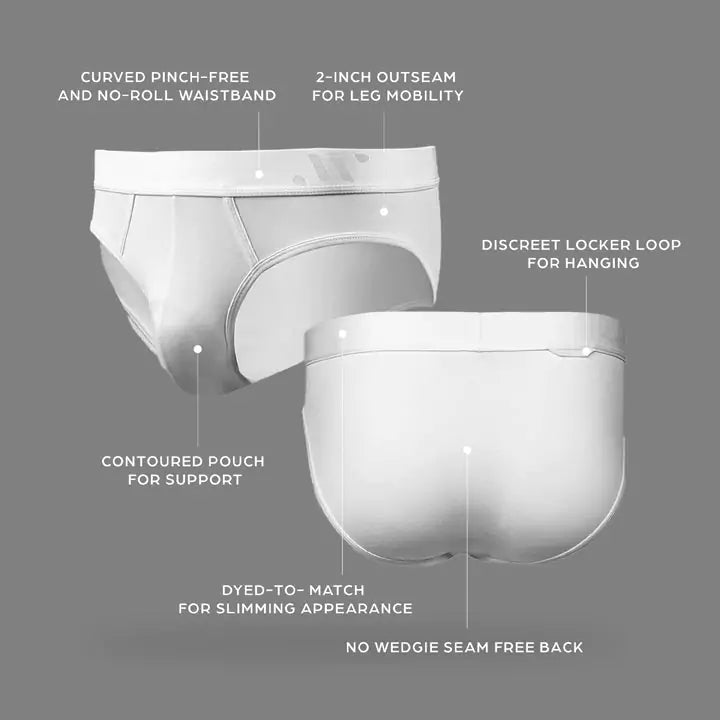 ALPHX Briefs Modern Fit Frost White - Low Rise Full Coverage - ALPHX.com - Underwear