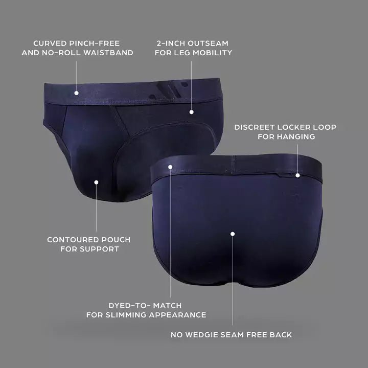 ALPHX Briefs Modern Fit Maritime Navy Blue - Low Rise Full Coverage - ALPHX.com - Underwear