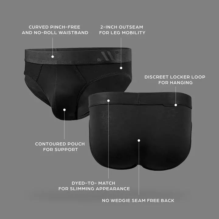 ALPHX Briefs Modern Fit Midnight Black - Low Rise Full Coverage - ALPHX.com - Underwear