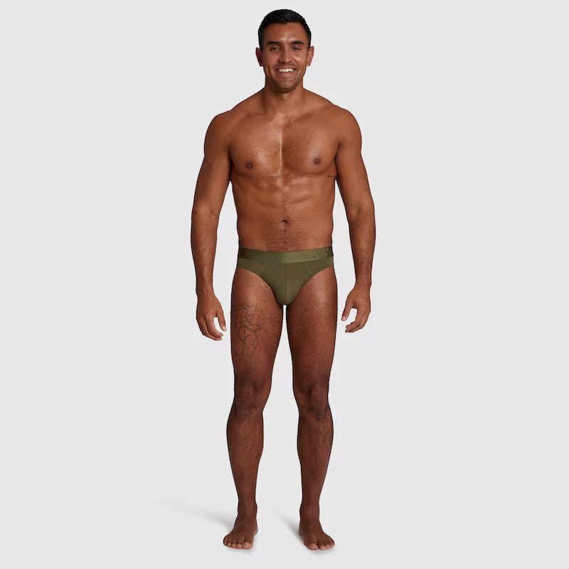 ALPHX Briefs Modern Fit Moss Green - Low Rise Full Coverage - ALPHX.com - Underwear