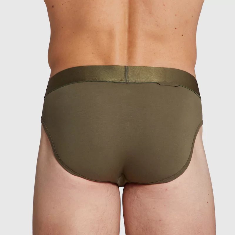 ALPHX Briefs Modern Fit Moss Green - Low Rise Full Coverage - ALPHX.com - Underwear