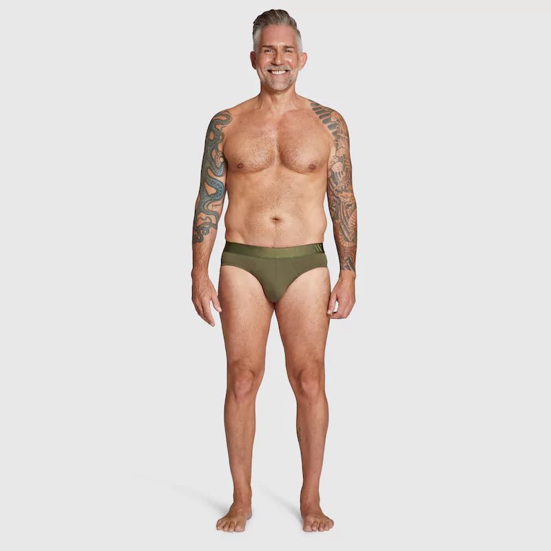 ALPHX Briefs Modern Fit Moss Green - Low Rise Full Coverage - ALPHX.com - Underwear