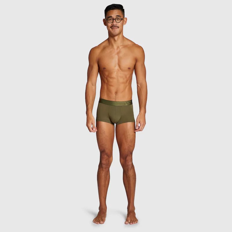 ALPHX Modern Fit Trunks –Moss Green Support & Comfort Redefined - ALPHX.com - Underwear