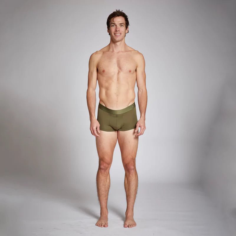 ALPHX Modern Fit Trunks –Moss Green Support & Comfort Redefined - ALPHX.com - Underwear