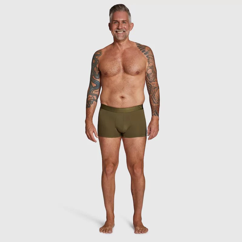 ALPHX Modern Fit Trunks –Moss Green Support & Comfort Redefined - ALPHX.com - Underwear