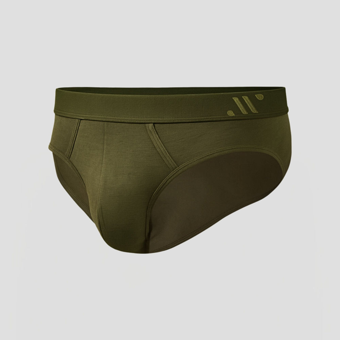 Moss Green ALPHX COMFORT BRIEF on a light gray background