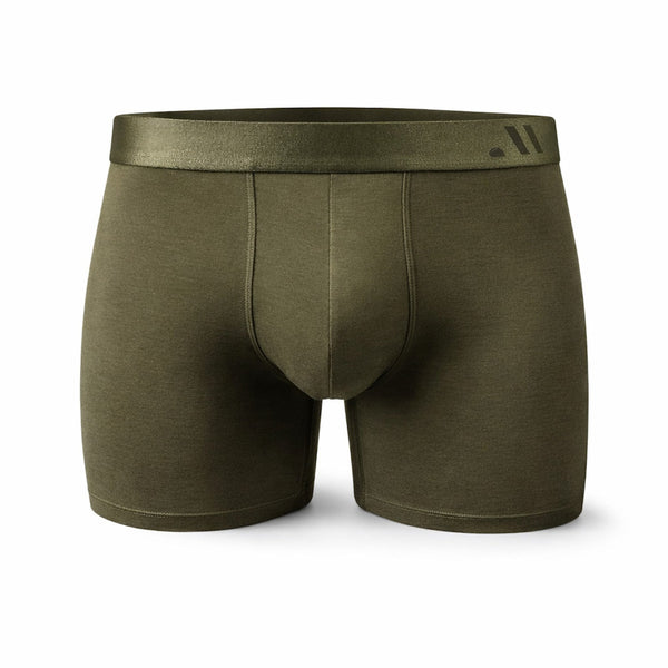 ALPHX Athletic Fit Boxer Briefs – Moss Green for Large Legs