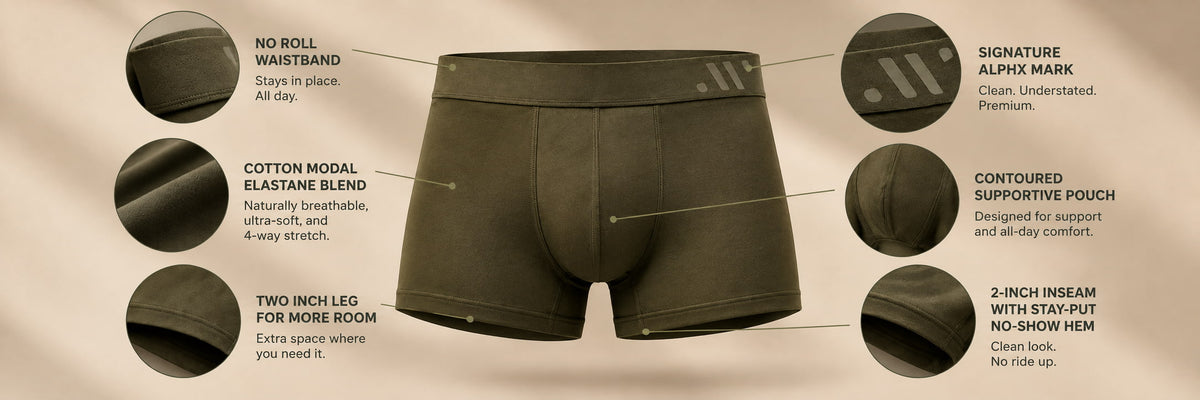 ALPHX Modern Fit Men’s Trunks – Sleek, Supportive & Everyday Ready