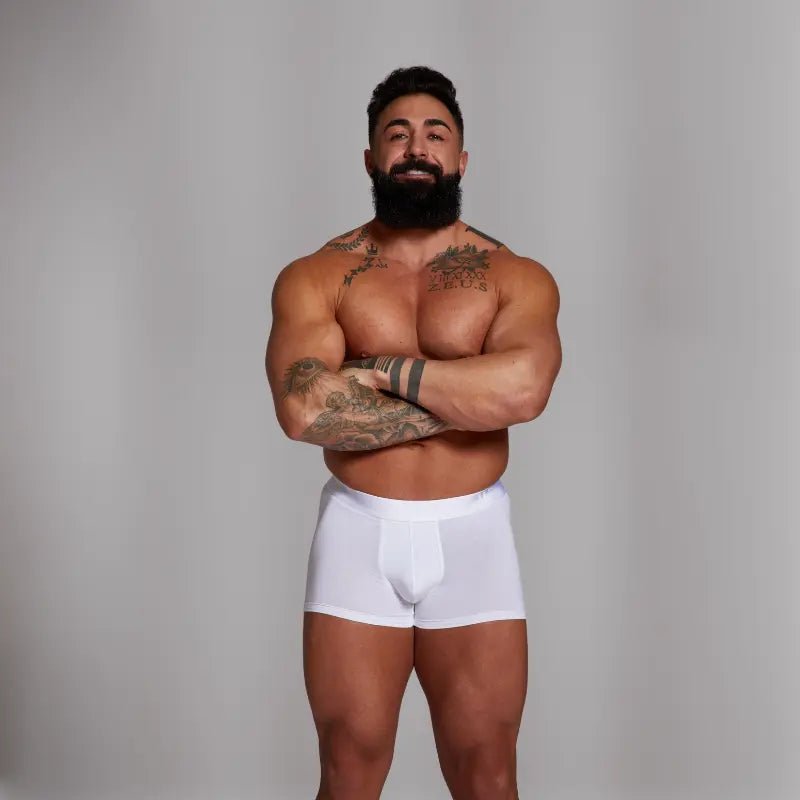 ALPHX Athletic Fit Trunks –Frost White Support &amp; Comfort Redefined - ALPHX.com - Underwear
