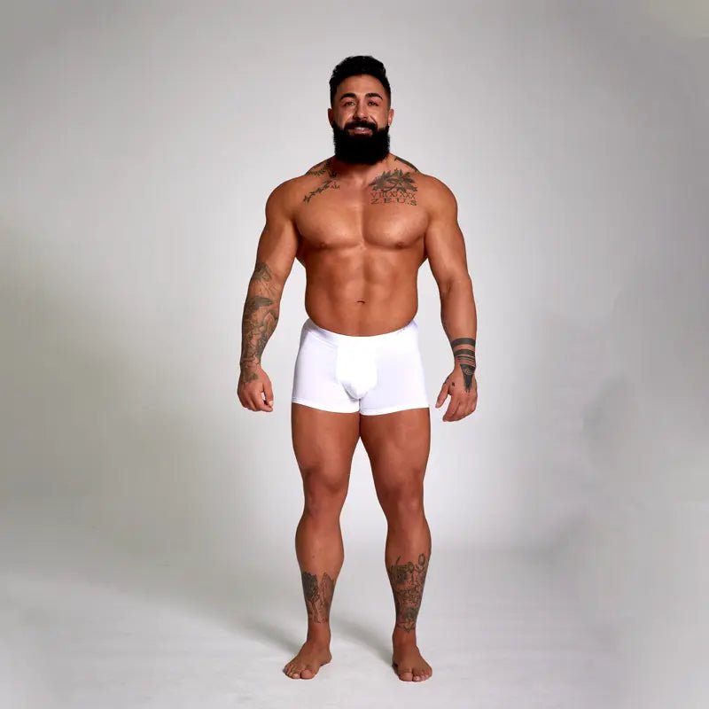ALPHX Athletic Fit Trunks –Frost White Support &amp; Comfort Redefined - ALPHX.com - Underwear