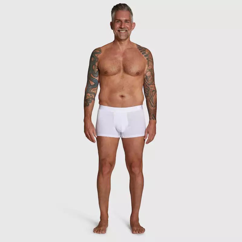 ALPHX Modern Fit Trunks –Frost White Support &amp; Comfort Redefined - ALPHX.com - Underwear