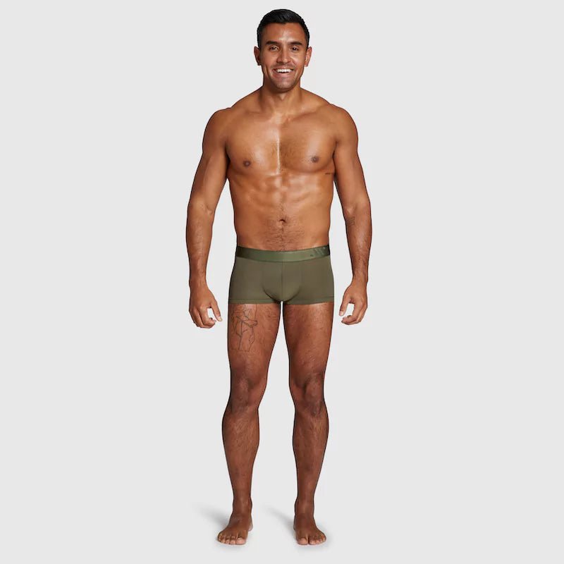 ALPHX Modern Fit Trunks –Moss Green Support &amp; Comfort Redefined - ALPHX.com - Underwear