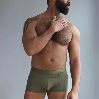ALPHX Modern Fit Trunks –Moss Green Support &amp; Comfort Redefined Underwear ALPHX Alphx.com